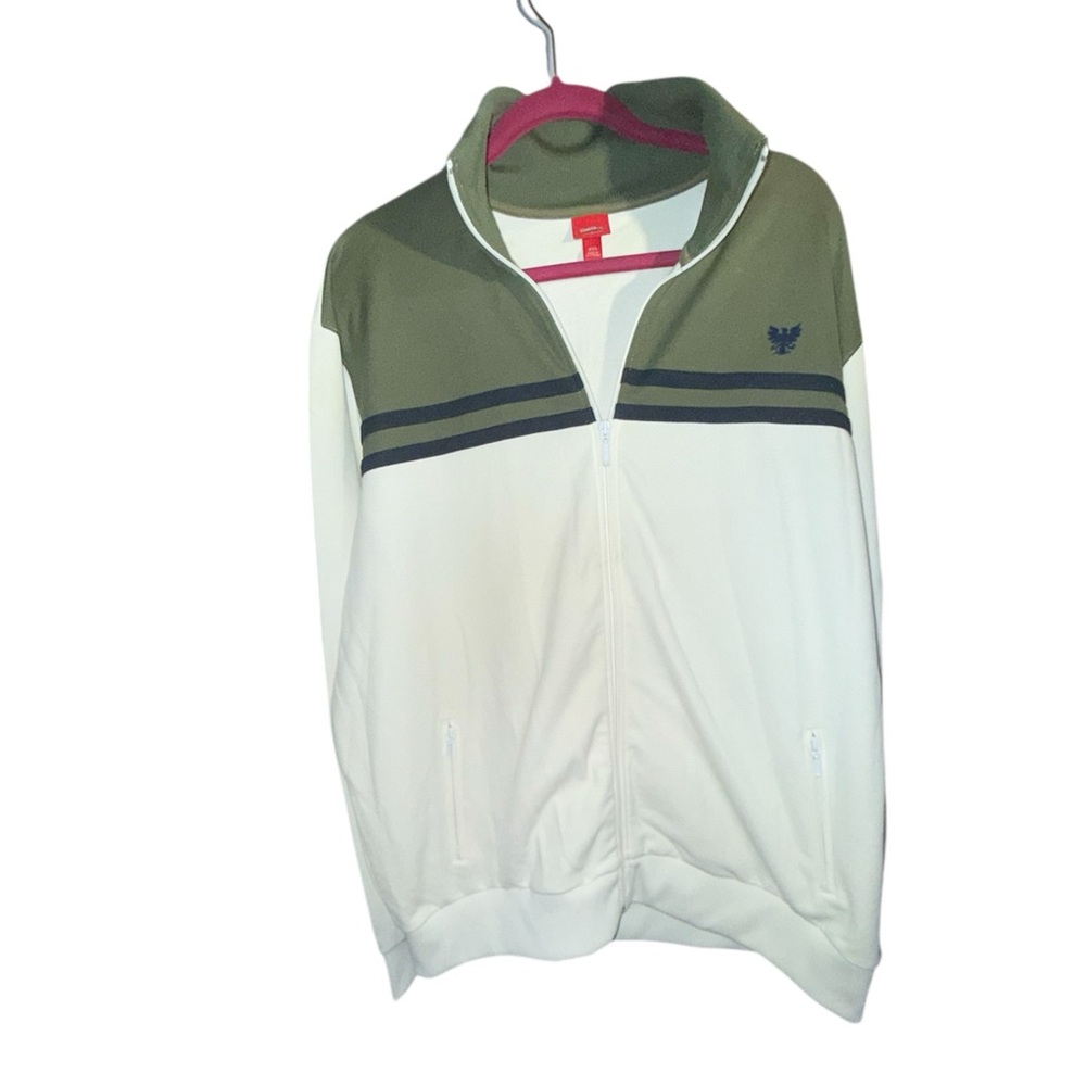 Modismo Green and White Zip-Up Jacket XXL